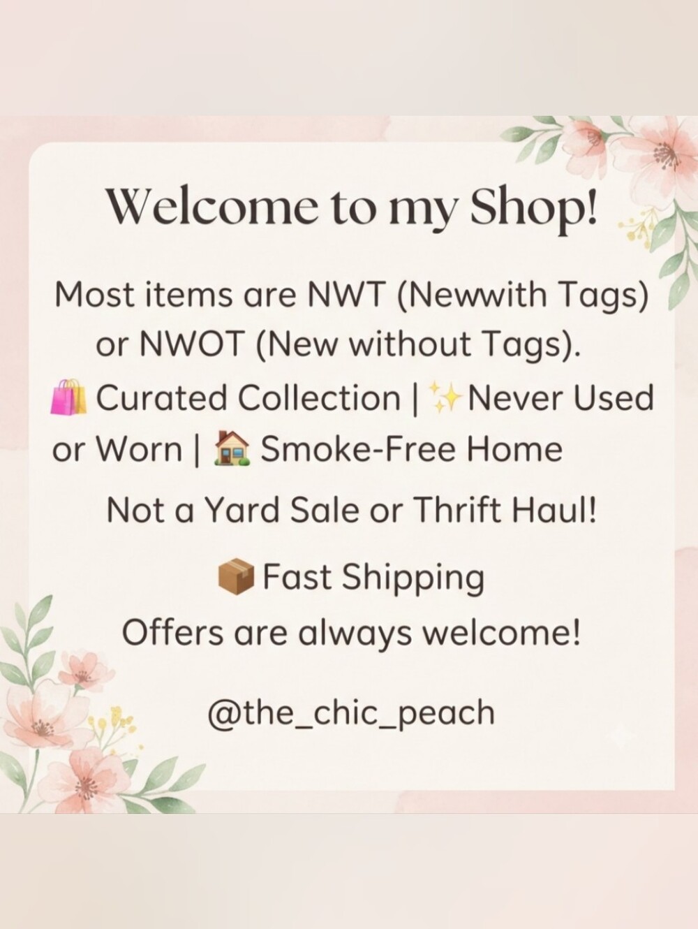 SHOP WITH CONFIDENCE:BRAND NEW FINDS:Majority NWT/NWOT Items Pristine Condition